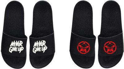 nvisan Men Slides(White, Red , 9)