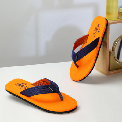 Hambler Men Mens extra soft & stylish slippers lightweight & Durable flip flops Trending Slippers(Orange , 8)