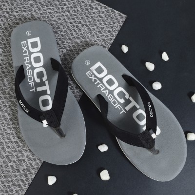 DOCTOR EXTRA SOFT Men Men's Stylish House Slipper Ortho Care Orthopaedic Diabetic Super Fit Comfort Dr Daily Use Flip-flops for Gents and Boys OR D-23 Flip Flops(Grey , 9)