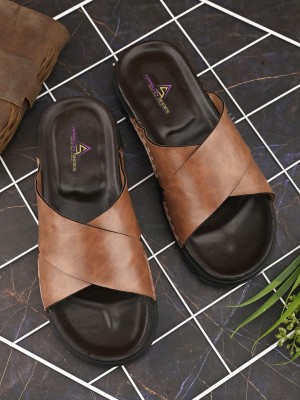 APPELON Men Slippers(Tan , 6)