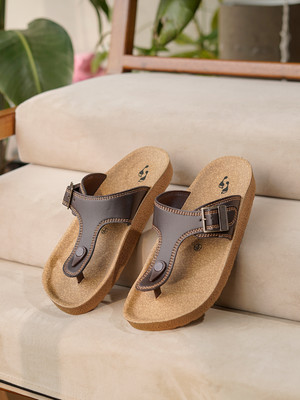 aerowalk Men Flip Flops(Brown , 11)