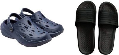 BLIBBERS Men Slides(Navy, Black , 7)