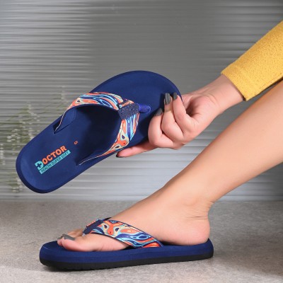 Doctor Health Super Soft Women Newly Launch Premium Trendy Colorful Comfortable Lightweight Stylish Antiskid Flip Flops(Navy , 5)