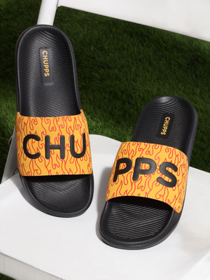 Chupps Men FLAME Slides(Yellow , 8)