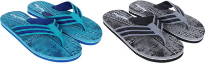 MIGOLITE Men Slippers(Grey, Blue , 9)