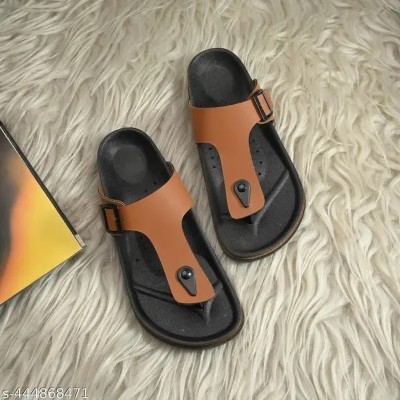 MEVHUB Men Slippers(Tan , 8)