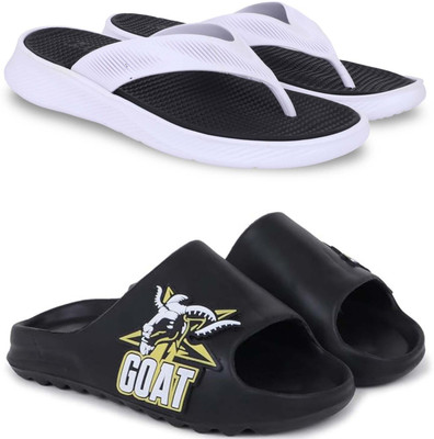 Kapani Fashion Men Slippers(Black, Black , 8)