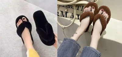 Sale YUG Women Flip Flops(Black, Brown , 4)