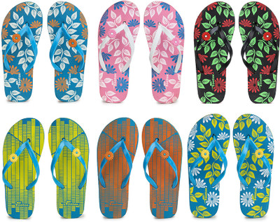 Footox Women Slippers(Multicolor , 8)
