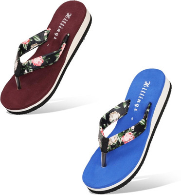 Hillings Women Flip Flops(Multicolor , 7)