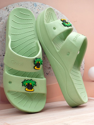 Deals4you Women Slides(Green , 8)