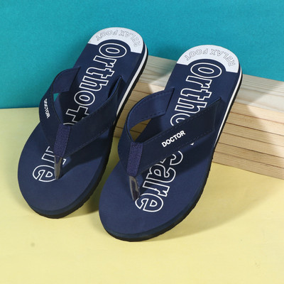 Fortiva Men Flip Flops(Blue , 9)