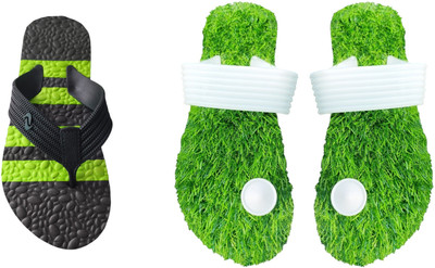 skyflip Men Slides(Green, White , 10)