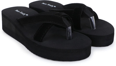 Flopsie Women Flopsie Women Stylish Soft Comfortable Slipper Lightweight Dailywear Flip Flops(Black , 6)