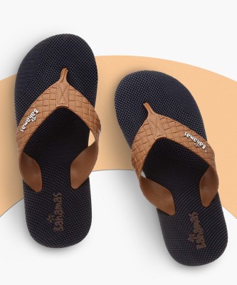 BAHAMAS Men Flip Flops(Navy, Tan , 8)