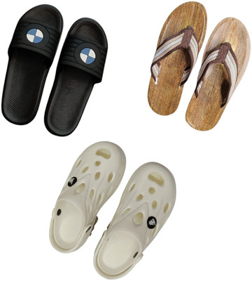 BLIBBERS Men Slippers(Black, Brown, White , 9)