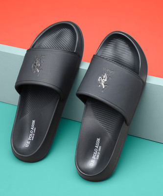 U.S. POLO ASSN. Men Slides(Black , 9)