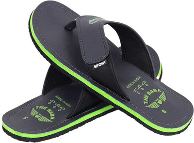 THE BABA Men Slippers(Black , 8)