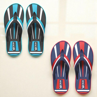 Hilux Men Slippers(Blue, Red , 8)