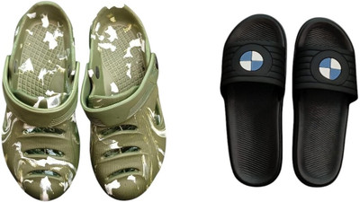 BLIBBERS Men Slides(Green, Black , 8)