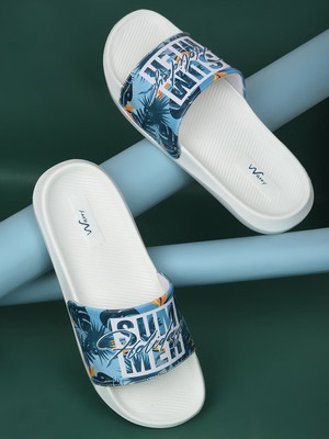 Wavvy Men Slides(Blue, White , 6)
