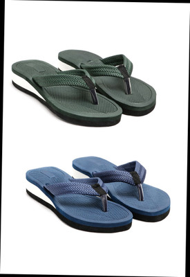 HOC Women Slippers(Green, Navy , 5)