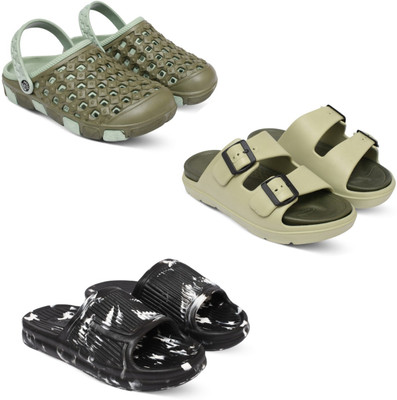 Acorn Men Slides(Olive, Beige, Black , 6)