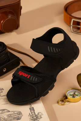 Feel alive Men Sports Sandals(Black , 6)