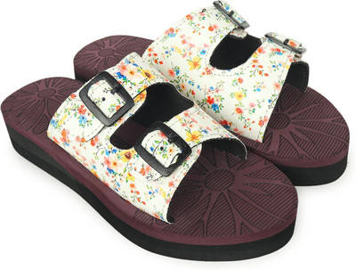 Skytrap Women Stylish Comfortable and Trending Colorful Light Weight Laser Flip Flop Slide Slippers(Maroon , 6)