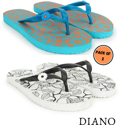diano Women Flip Flops(Multicolor , 5)