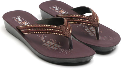 RRIDDERS Women Flip Flops(Brown , 6)