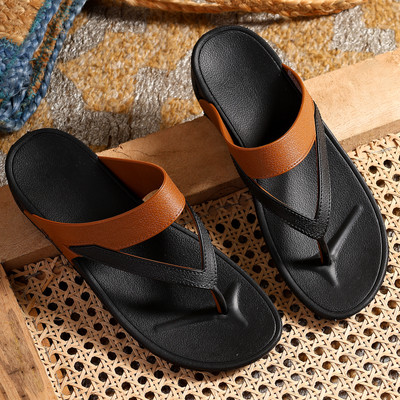FLITE Women Slippers(Black, Tan , 7)