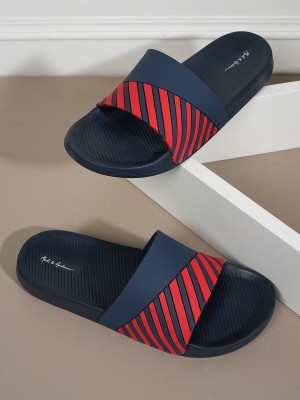 Mast & Harbour Men Slides(Navy, Red , 7)