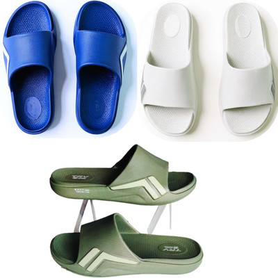 Plama Men Slides(Blue, Off White, Olive , 8)