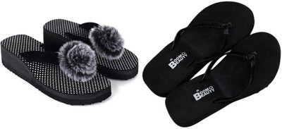 BOOMBEAUTY Women Flip Flops(Multicolor , 4)