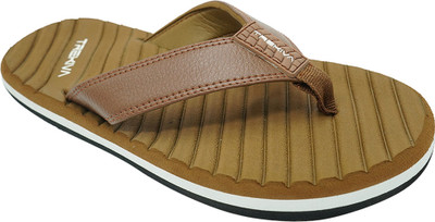 TREKIVA Men Premium Slippers Trendy Comfortable Flexible & Durable, Anti-Skid| TFG-1053 Flip Flops(Brown , 8)