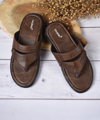 CALIBREL Men Slippers(Brown , 6)