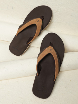 Chupps Men V-Fusion Brown Men's Comfortable Slides & Flip Flop Flip Flops(Brown , 11)