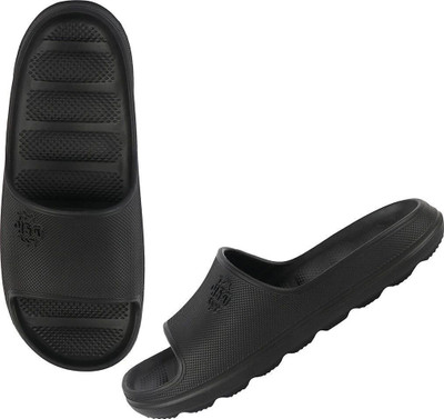 Neoz Women Levirex Lightweight with Arch Support Durable Anti-Skid & Stylish Dailywear| Slides(Black , 4)