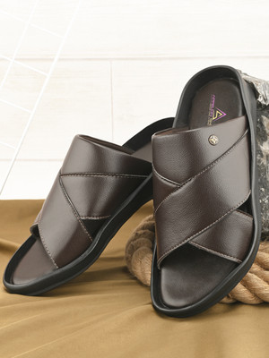 APPELON Men Flip Flops(Brown , 8)