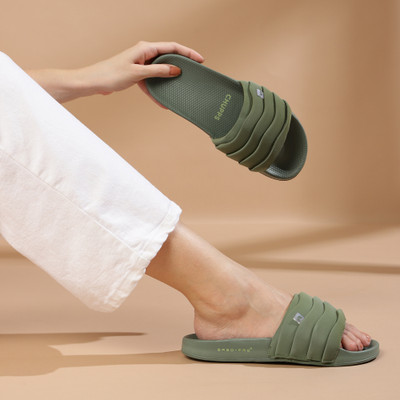 Chupps Women Rose Green Slides Slippers Soft FootbedLightweight Flip Flops For Flip Flops(Green , 4)