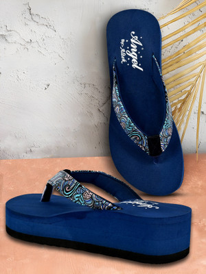 Altek Women Flip Flops(Navy , 4)
