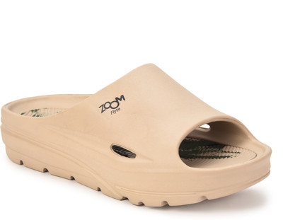 Zoom Shoes Men Casual Slip-On Stylish Lightweight and Comfortable Daily Wear Slides(Beige , 10)