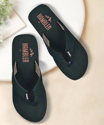 Hambler Men Mens extra soft & stylish slippers lightweight & Durable flip flops Trending Slippers(Green , 7)