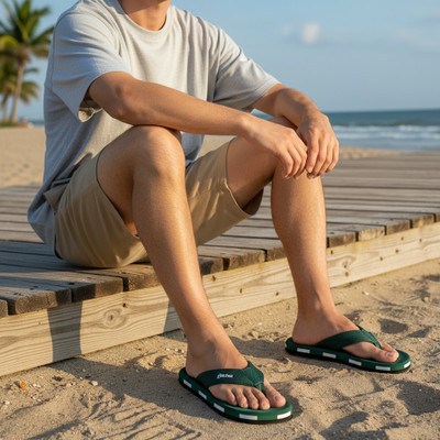 Hilux Men Slippers(Green, Green , 9)