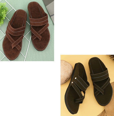 rajeraj Men Sandals(Tan, Olive , 11)