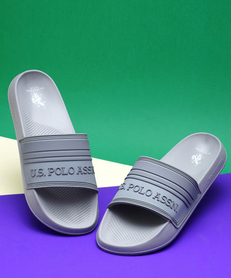 U.S. POLO ASSN. Men Slides(Grey , 11)