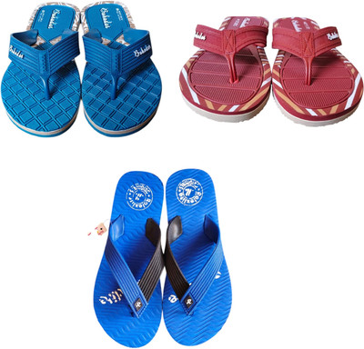 DEEPAKTRADERS Men Slippers(Blue, Red, Blue , 9)