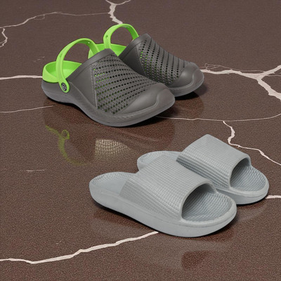 Acorn Men Slides(Green, Silver , 7)