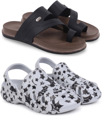 Kapani Fashion Men Slides(Black, Grey, Brown , 10)